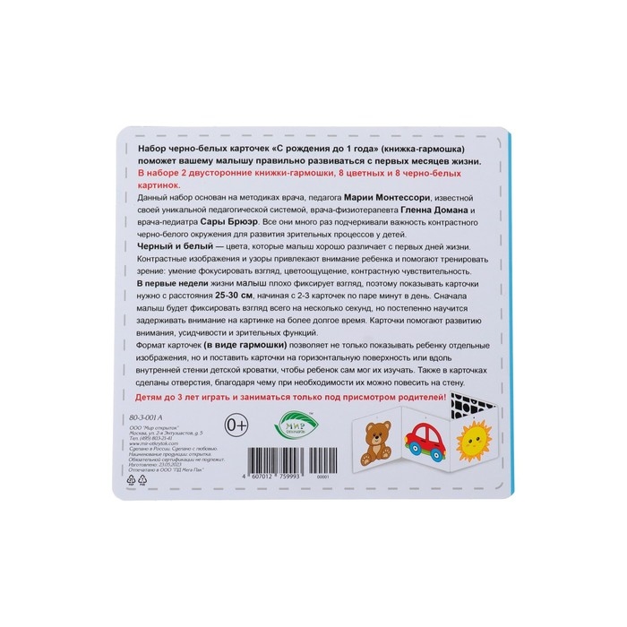 Набор карточек  Набор карточек "Книжка-гармошка" бабочка, 17х17 см