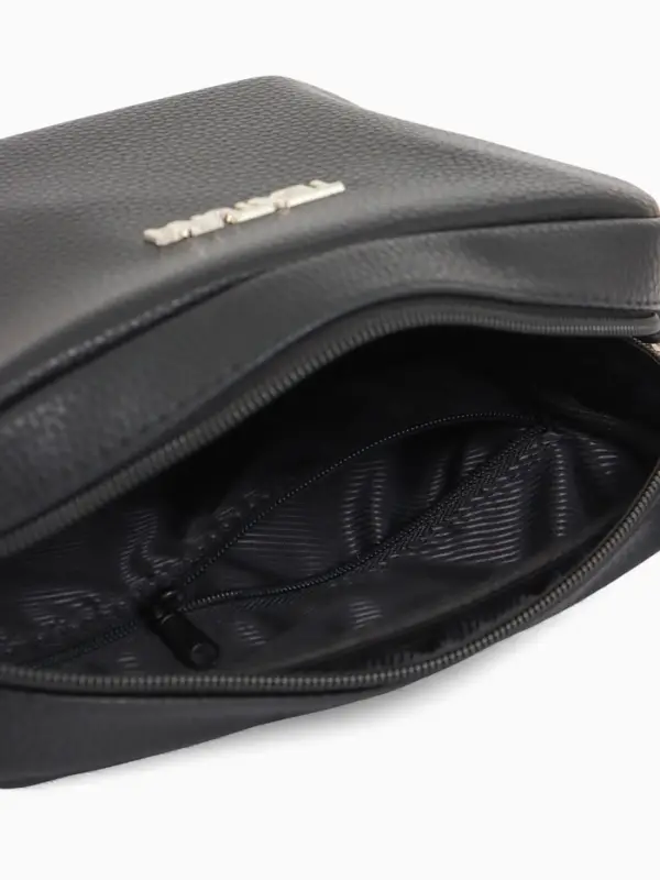 Сумка женская кросс-боди TEXTURA на молнии, 20&times;7&times;15 см, чёрная