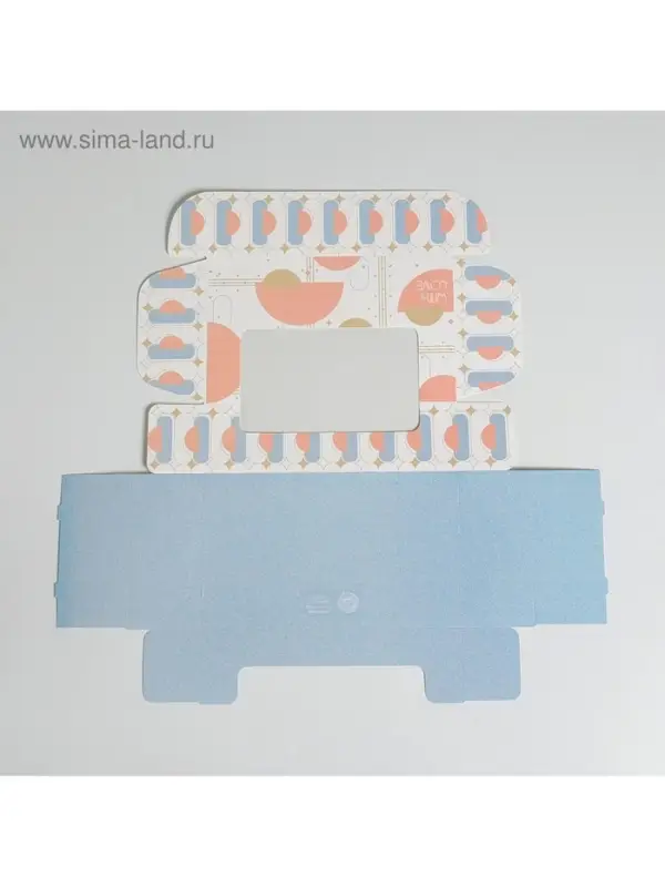 Коробка для эклеров, кондитерская упаковка, 5 вкладышей, With Love, 25.2&times;15&times;7 см