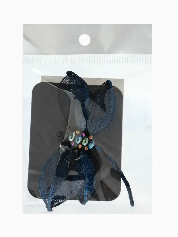 Брошь &laquo;Стрекоза&raquo; плетёная, цвет сине-чёрный