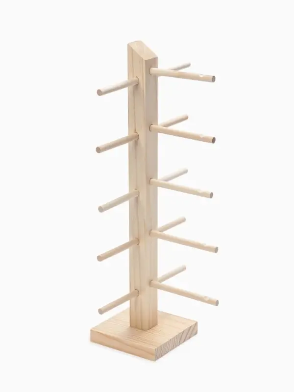 Подставка под очки, 5 мест, h=36 см, дерево, бежевая