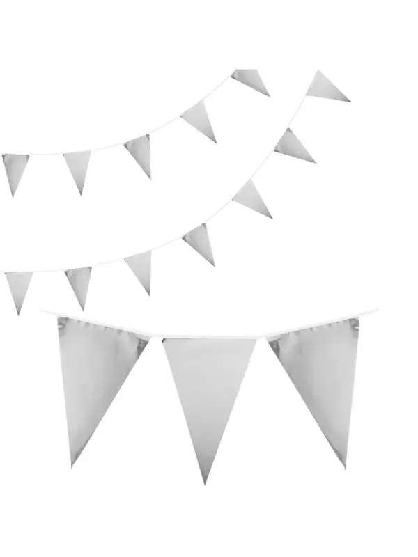 Гирлянда "Флажки"  серебро, металлик, 20*30 см*20 шт, 10 м.