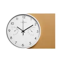 Часы настенные интерьерные &laquo;Соломон&raquo;, плавный ход, d=30 см, термометр, гигрометр, белые