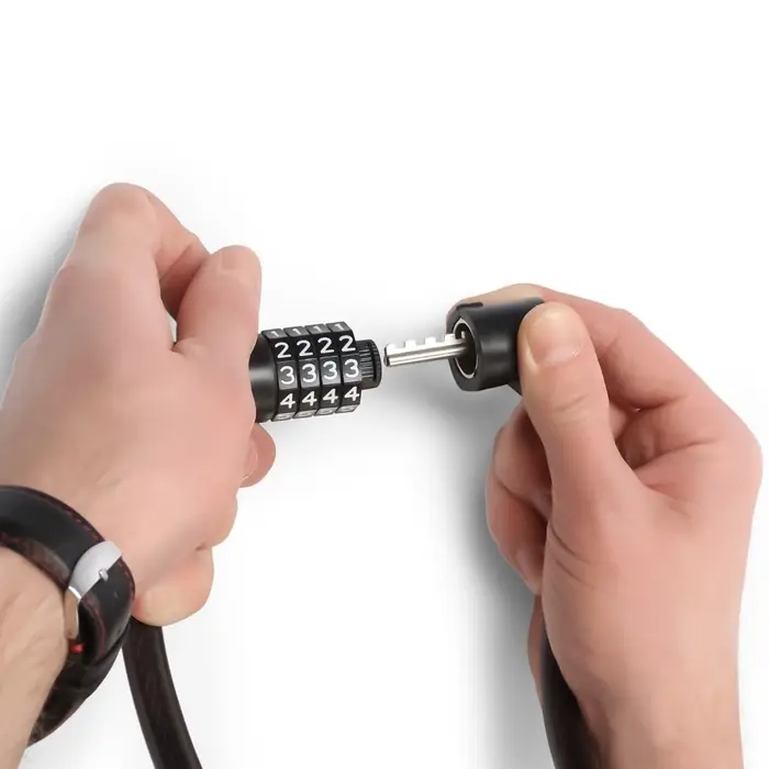 Замок навесной велосипедный LOCKLAND, 12&times;1200 мм, кодовый замок, с держателем на раме