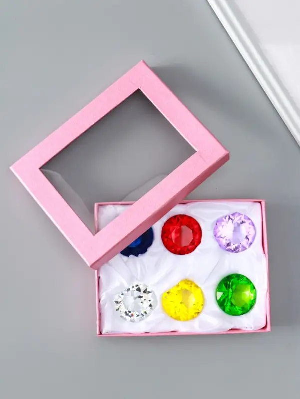 Набор фигурок стекло &laquo;Бриллианты&raquo;, 6 шт., d=4 см, в коробке, 17&times;12&times;4 см