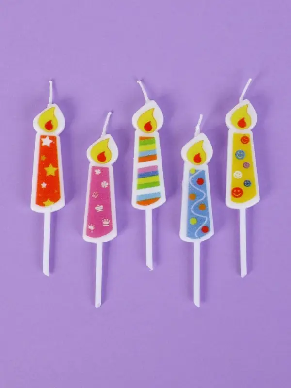 Свечи для торта &laquo;Весёлые огоньки&raquo;, 5 шт., разноцветные