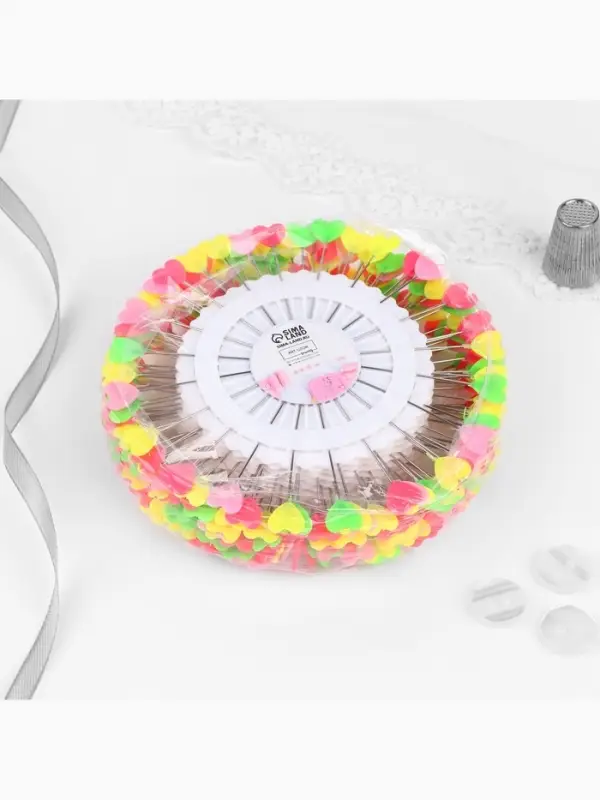 Булавки для квилтинга &laquo;Сердце&raquo;, 53 мм, 20 шт., разноцветные