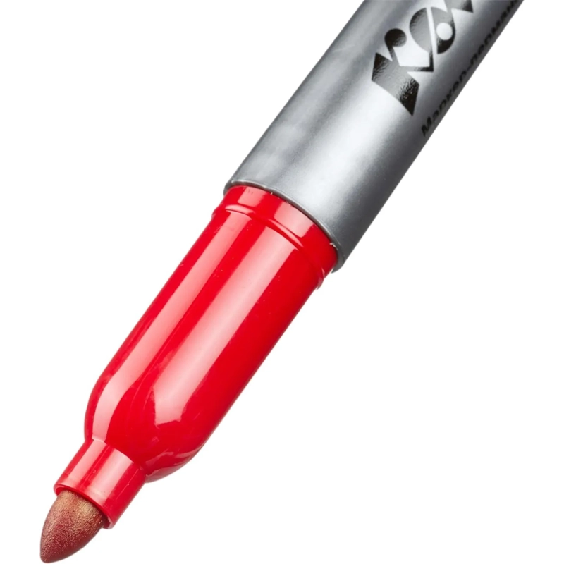 Маркер перманентный КОМУС PY2304 красный 1-4мм круглый наконечник