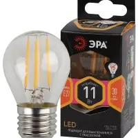 Лампа светодиодная декоративная LED 11 Вт 1430Лм 2700К шар, филамент теплый E27 230В F-LED P45-11w-827-E27