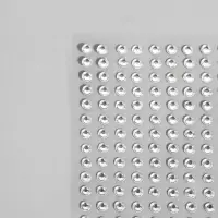 Стразы самоклеящиеся, d = 4 мм, 220 шт на листе на листе, цвет серебряный