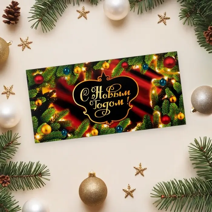 Конверт для денег «С Новым Годом!», 16×8 см