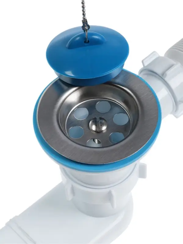 Сифон для ванны ZEIN, 1 1/2&rsquo;&rsquo;, с гофротрубой 40*50мм, литой выпуск, с пробкой