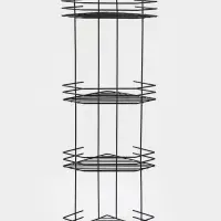 Полка для ванной угловая 4-х ярусная, 20.5×20.5×72 см, чёрная