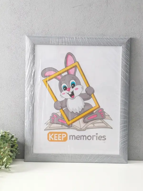 Фоторамка для фото 40х50 см "Luxe Elegance" пластик, серо-голубой, (пластик экран)