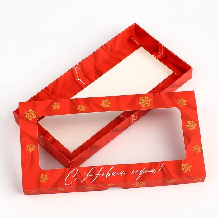 Коробка для шоколада «С Новым годом!», с окном, 16.4 х 8.4 х 1.7 см Коробка для шоколада «С Новым годом!», с окном, 16.4 х 8.4 х 1.7 см