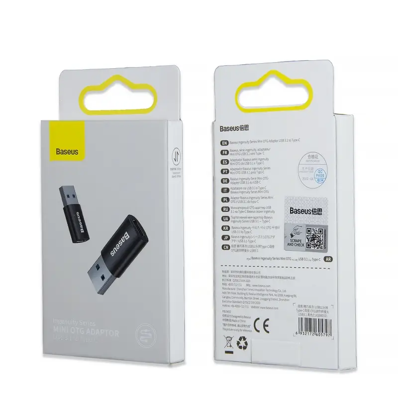 Переходник USB на Type-C 3.1A Ingenuity Series Baseus черный ZJJQ000101 Переходник USB на Type-C 3.1A Ingenuity Series Baseus черный ZJJQ000101