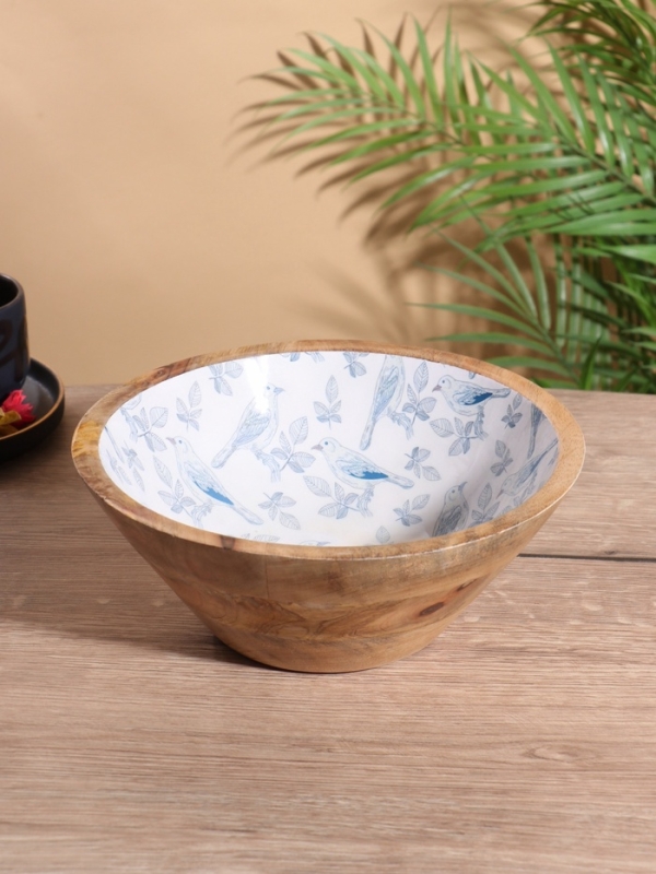 Салатник «Синие птицы», 25×25×10 см, дерево манго Салатник «Синие птицы», 25×25×10 см, дерево манго