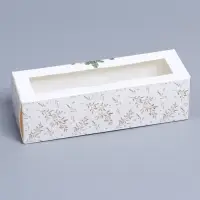 Коробка для макарун «Новогоднее золото» 18×5.5×5.5 см