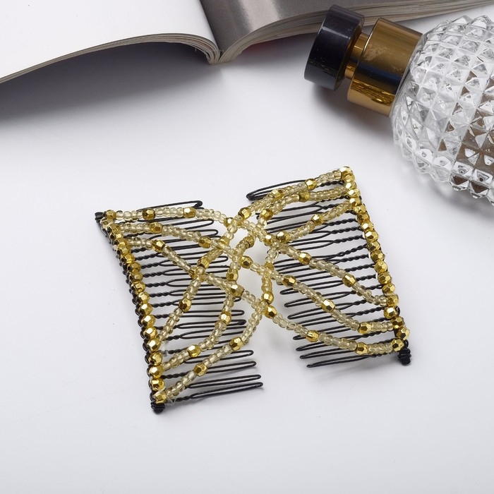 Зажим для волос Зажим для волос "Хрустальная сетка" 9 см, золото