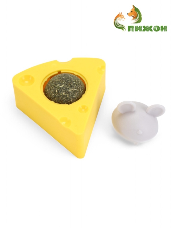 Игрушка для кошек из кошачьей мяты  Игрушка для кошек из кошачьей мяты "Сыр" на основании, 5 х 4 см