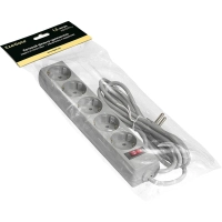 Сетевой фильтр ExeGate SP-5-1.5G 5р/1.5м, 10А/2,2кВт, серый(EX266862RUS)