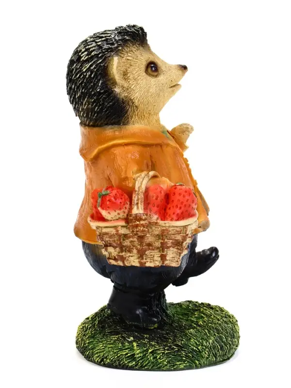 Садовая Фигура из полистоуна &laquo;Ёжик с клубникой&raquo;, 23&times;12&times;12 см