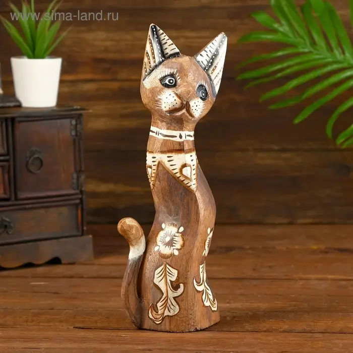 Сувенир дерево  Сувенир дерево "Грациозная кошка" 4,5х9х30 см