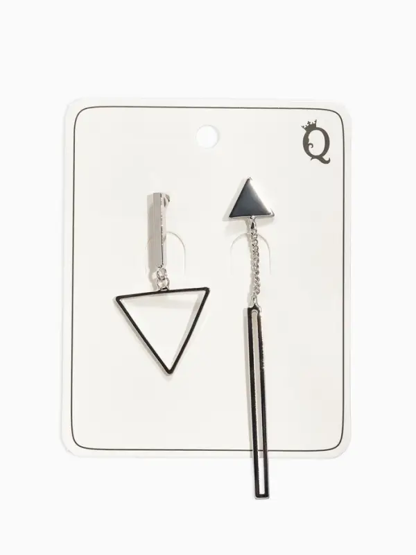 Серьги висячие &laquo;Геометрия&raquo;, треугольники, цвет серебро, 12 см