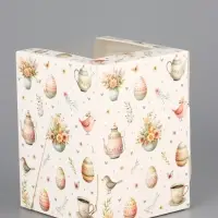 Коробка подарочная пасхальная с окном «Пасхальное чаепитие» 9.5×9.5×12.5 см