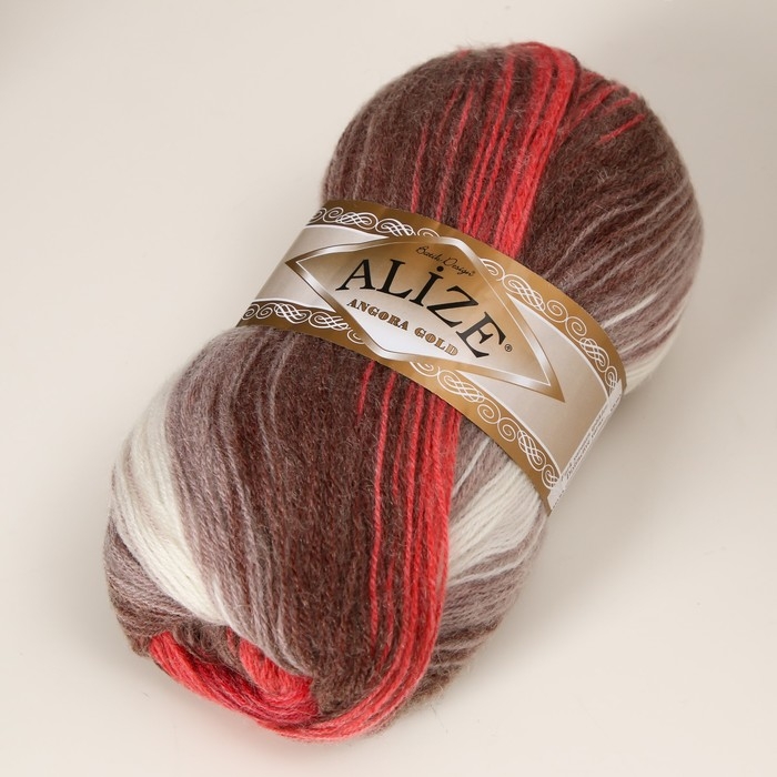 Пряжа для вязания спицами, крючком ALIZE, Angora Gold Batik, 20% шерсть, 80% акрил, 550 м/100 г, (1984)