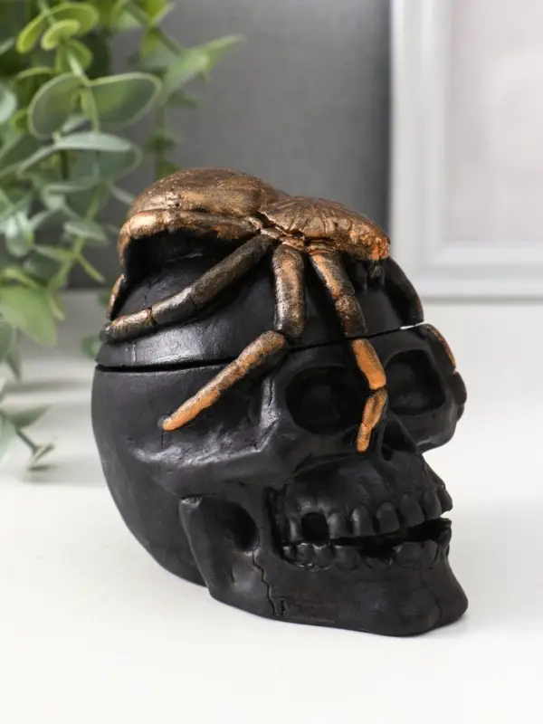 Шкатулка с крышкой «Череп», 10×8×10 см, чёрная