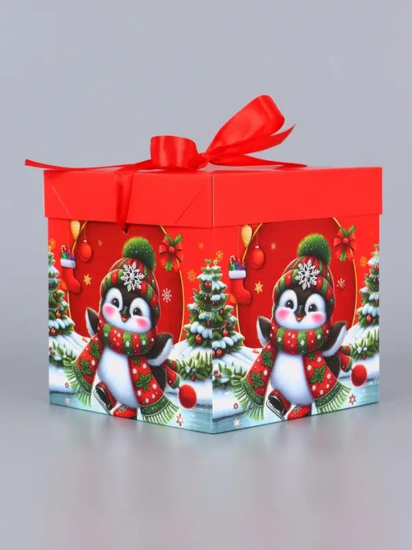 Коробка Самосборная Коробка Самосборная "Новогодние зверята" 15х15х15 см