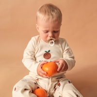 Футболка с длинным рукавом Крошка Я Oranges, рост 92-98 см, молочная