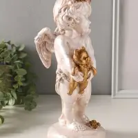 Фигура полистоун "Ангел с медвежонком" 30х14х12