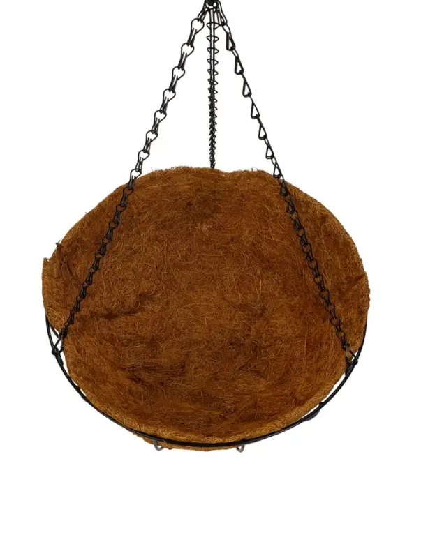Кашпо подвесное d=35 см, с кокосовым вкладышем Кашпо подвесное d=35 см, с кокосовым вкладышем "Полусфера"