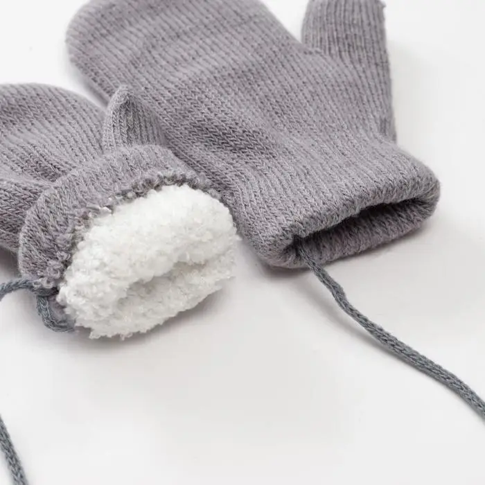Варежки детские двухслойные MINAKU "Однотонные",цв. темно-серый, р-р 14 (4-5 лет)