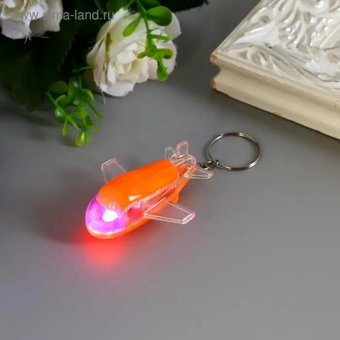 Фонарик брелок для ключей на кольце «Самолет», 5.5×4.5×2 см, МИКС Фонарик брелок для ключей на кольце «Самолет», 5.5×4.5×2 см, МИКС