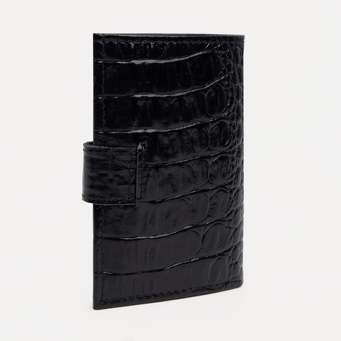 Портмоне мужское на кнопке, для купюр, для карт, для монет, цвет чёрный Портмоне мужское на кнопке, для купюр, для карт, для монет, цвет чёрный