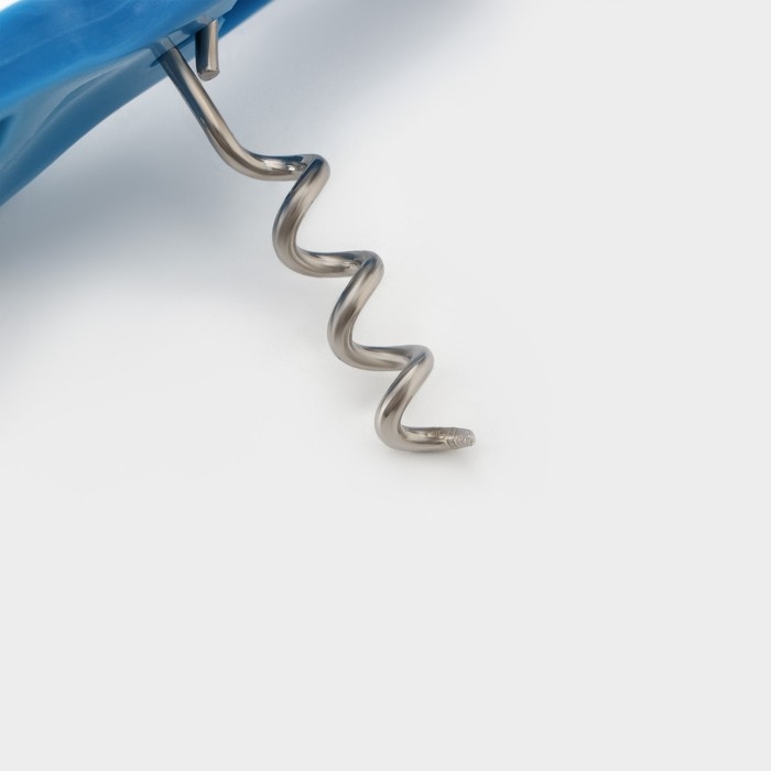 Открывашка - штопор Доляна, 14 см, цвет синий Открывашка - штопор Доляна, 14 см, цвет синий