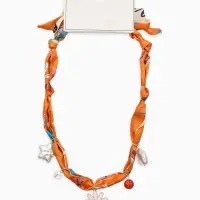 Колье-чокер на платке "Стиль". цвет оранжевый с золотом