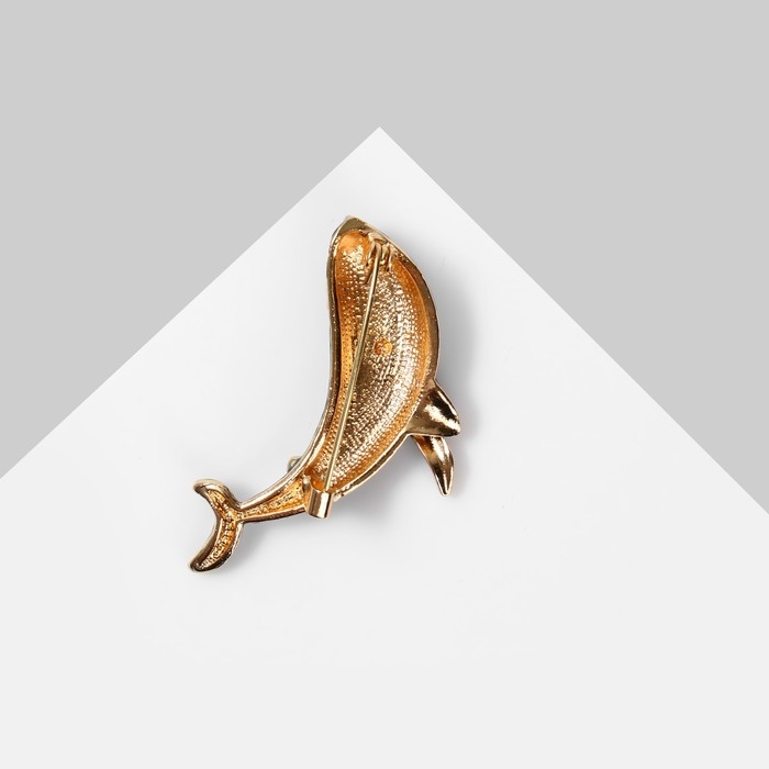 Брошь «Кит», цвет синий в золоте Брошь «Кит», цвет синий в золоте