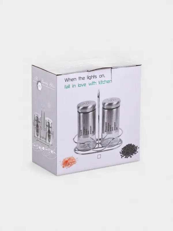 Набор для специй Набор для специй "Сияние.Silver", 2 шт, на подставке