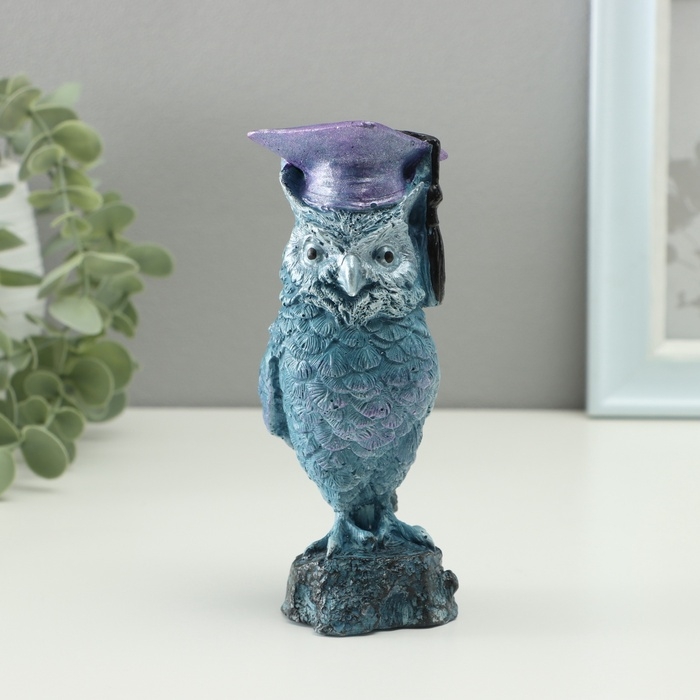 Фигура Фигура "Филин мудрый" 15х6см, серо-голубой
