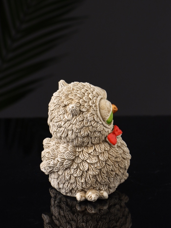 Набор фигур Набор фигур "4 совы на подносе" размер 20х10х10 см, бежевый