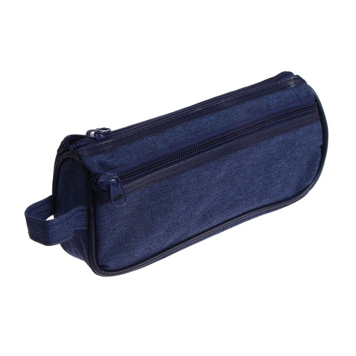 Пенал школьный на молнии Calligrata Пенал школьный на молнии Calligrata "Джинс", 2 отделения, МИКС