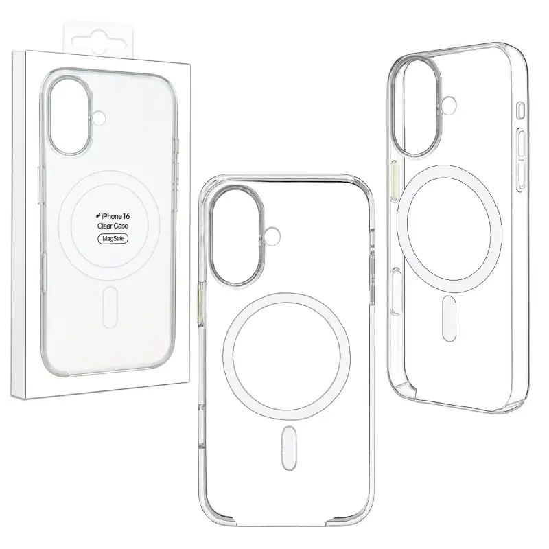 Чехол для iPhone 16 Clear Case PC (MagSafe + анимация NFC) ORG