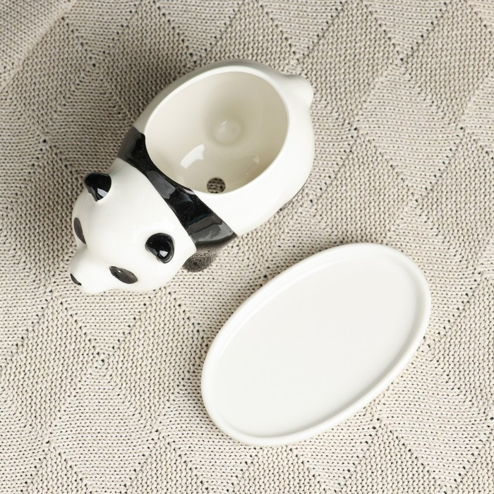 Горшок Горшок "Панда" 15х8х9см, белый