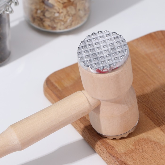 Молоток для мяса деревянный с металлом Молоток для мяса деревянный с металлом