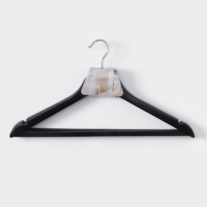 Плечики - вешалки для одежды LaDо́m Bois, 44,5×1,2×23 см, 3 шт, деревянные сорт А, антискользящая перекладина, цвет тёмное дерево Плечики - вешалки для одежды LaDо́m Bois, 44,5×1,2×23 см, 3 шт, деревянные сорт А, антискользящая перекладина, цвет тёмное дерево