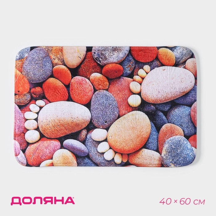 Коврик для ванной и туалета Доляна &laquo;Камни следы&raquo;, 40&times;60 см